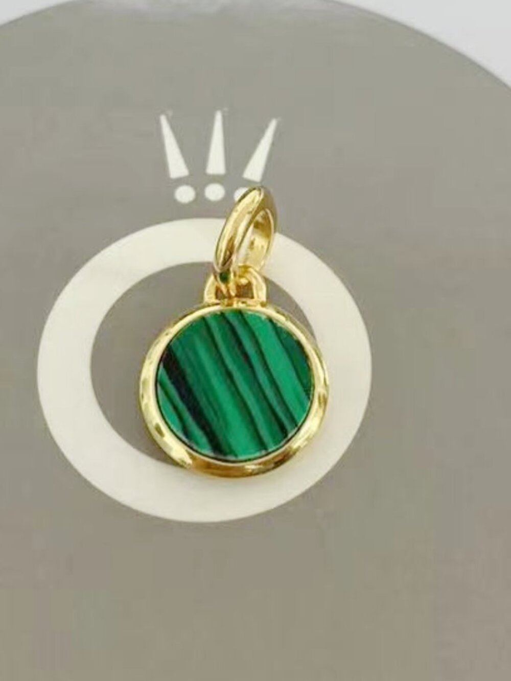 Green Engravable Mini Medallion Charm